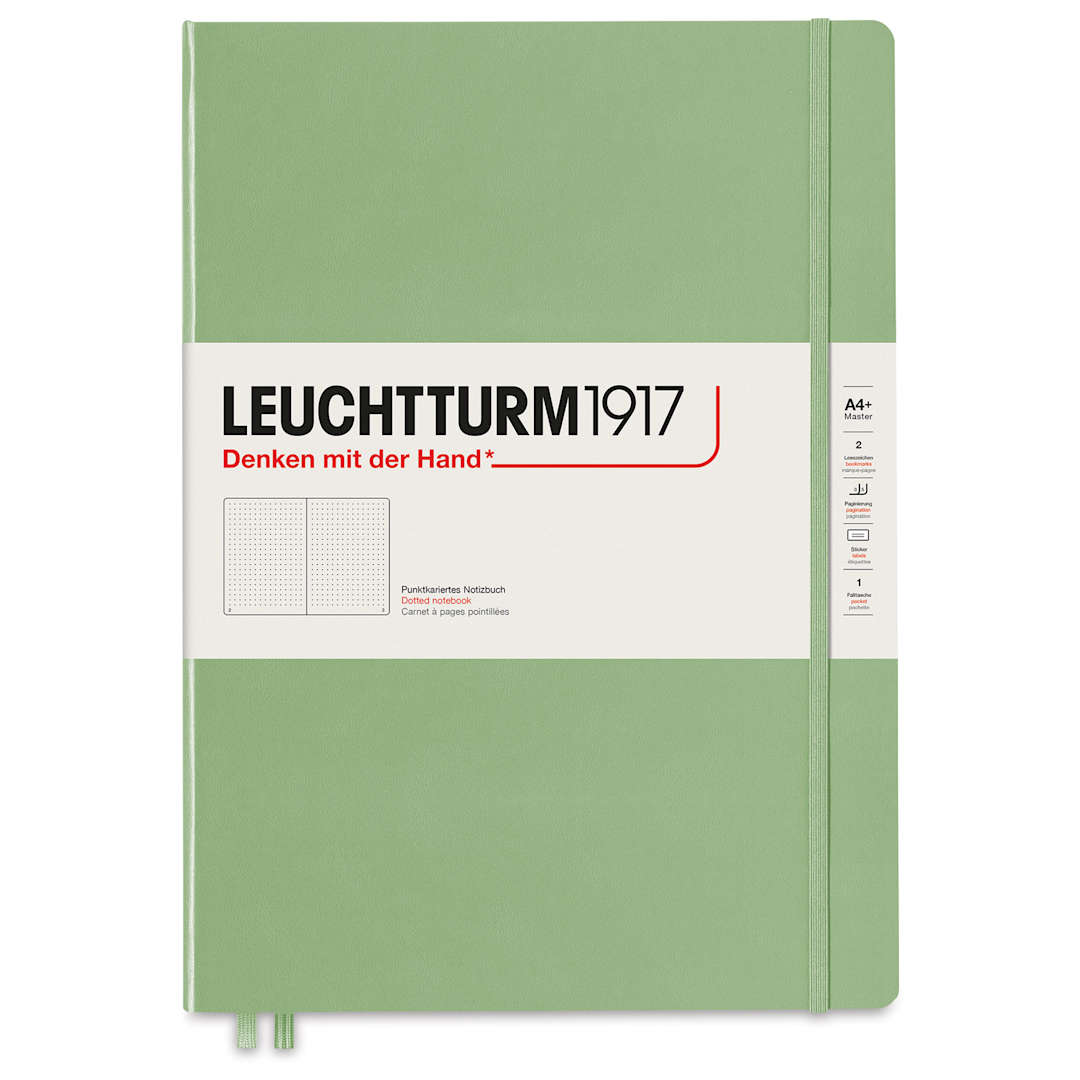 Open in modal - Leuchtturm1917 Dotted Hardbound Notebook - Sage, Slim, 8-3/4" x 12-1/2"