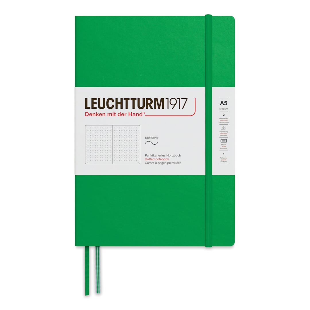 Open in modal - Leuchtturm1917 Dotted Softcover Notebook - Spring Leaf, 5-3/4" x 8-1/4"