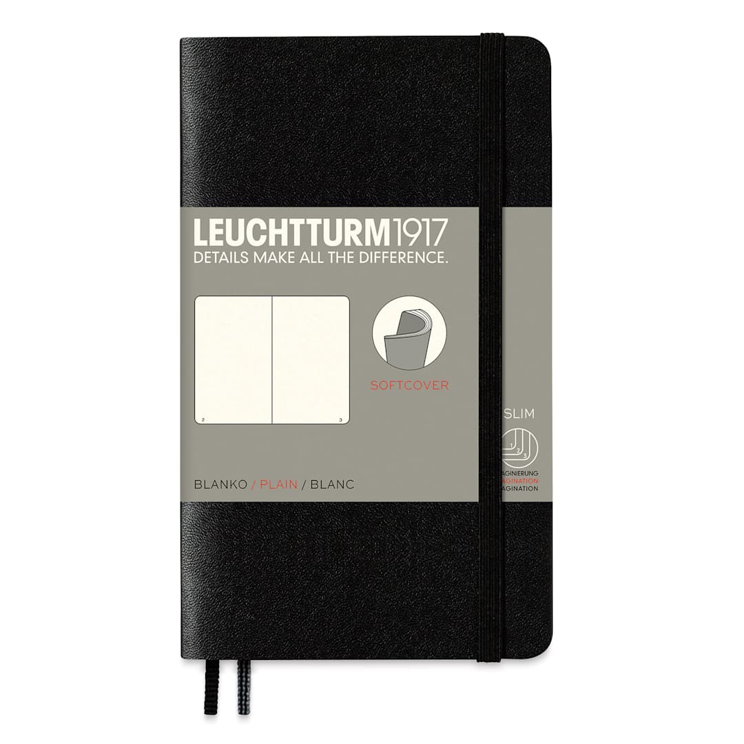 Open in modal - Leuchtturm1917 Blank Softcover Notebook - Black, 3-1/2" x 6"
