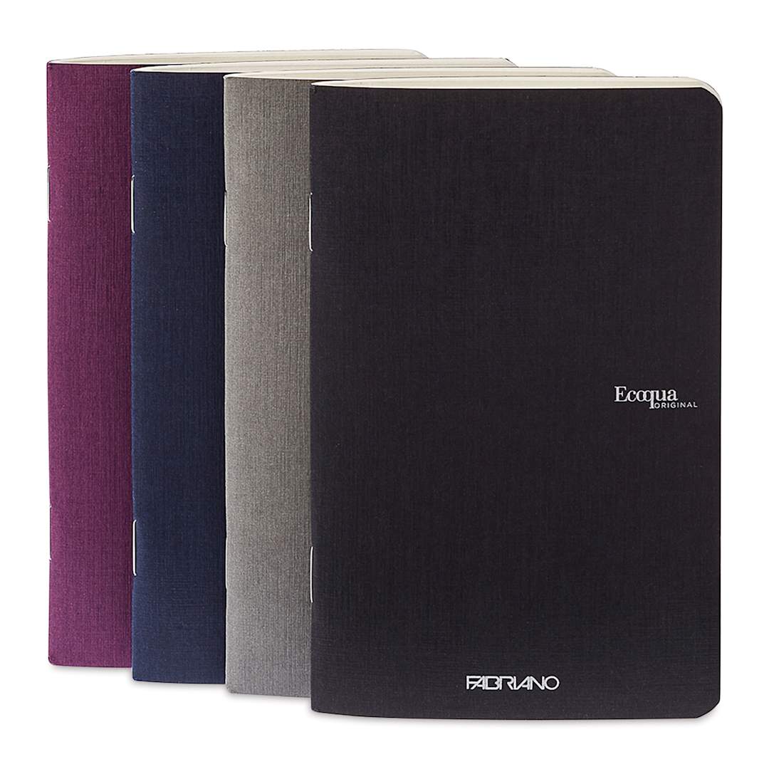 Open in modal - Fabriano EcoQua Staplebound Notebooks - Pkg of 4, Winter Colors, 3.5" x 5.5", Blank