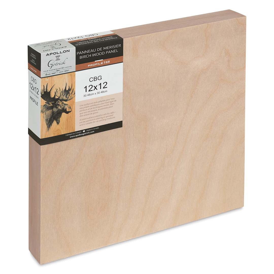 Open in modal - Apollon Gotrick Cradled Wood Panel - 12" x 12", 1-5/8" Profile