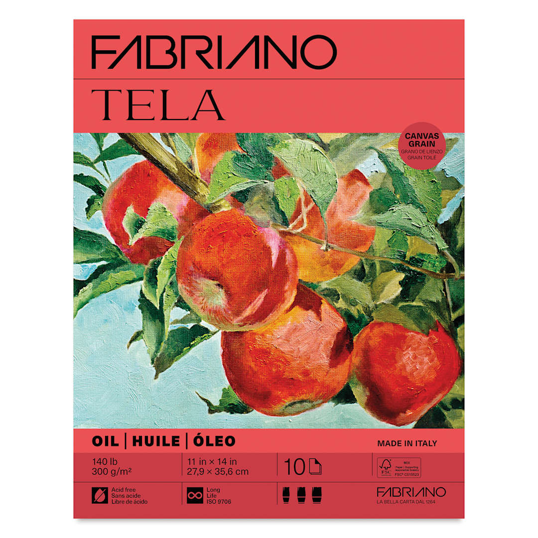 Open in modal - Fabriano Tela Oil Painting Pad - 11" x 14", 300 gsm, 10 Sheets