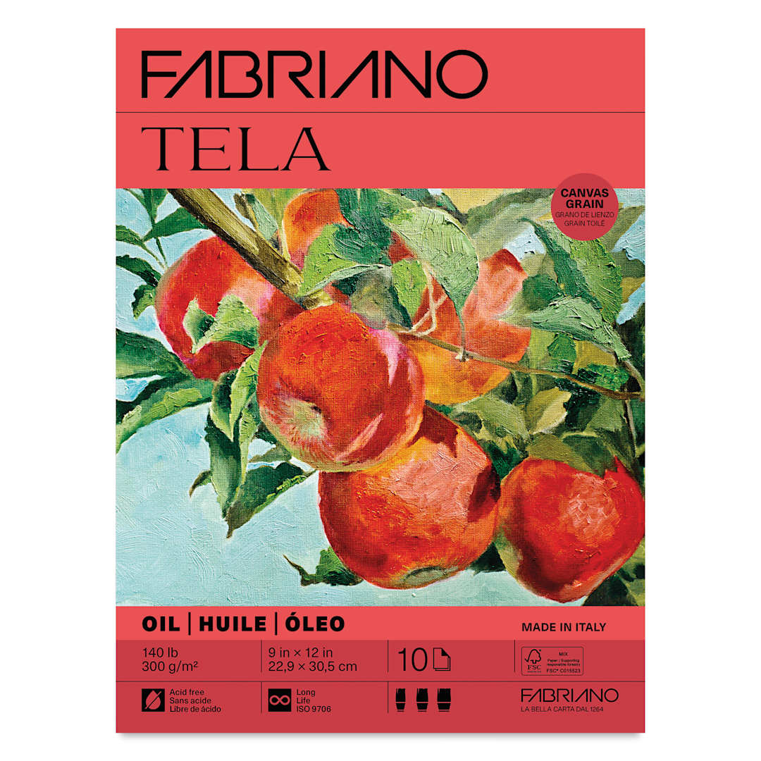 Open in modal - Fabriano Tela Oil Painting Pad - 9" x 12", 300 gsm, 10 Sheets