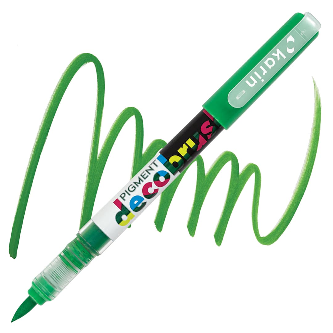 Open in modal - Karin Pigment Decobrush Marker - Grass marker and swatch