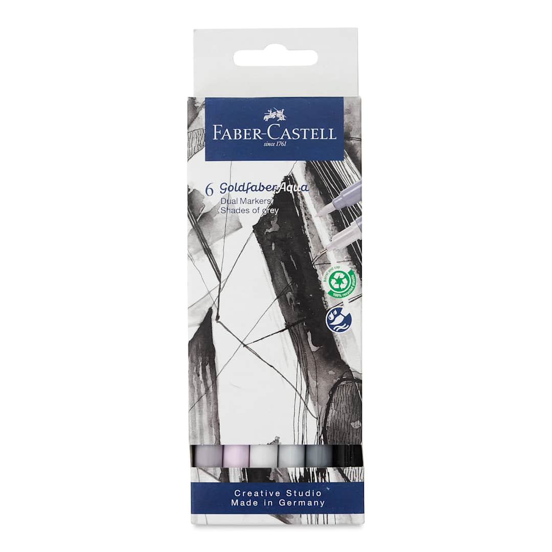 Open in modal - Faber-Castell Goldfaber Aqua Dual Markers - Shades of Grey, Set of 6