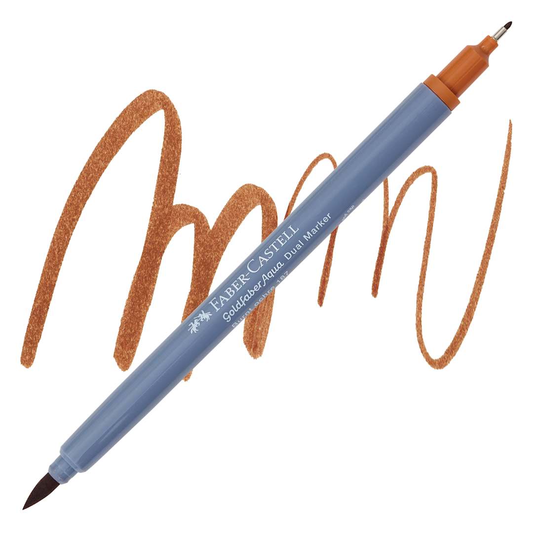 Open in modal - Faber-Castell Goldfaber Aqua Dual Marker - 187 Burnt Ochre marker and swatch