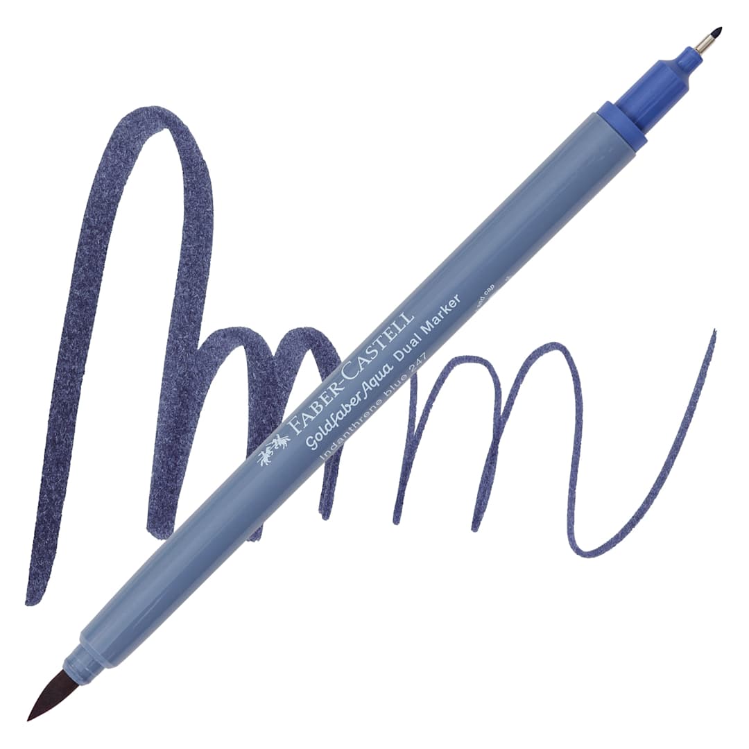Open in modal - Faber-Castell Goldfaber Aqua Dual Marker - 247 Indanthrene Blue marker and swatch