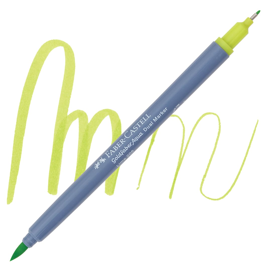 Open in modal - Faber-Castell Goldfaber Aqua Dual Marker - 206 Lime marker and swatch
