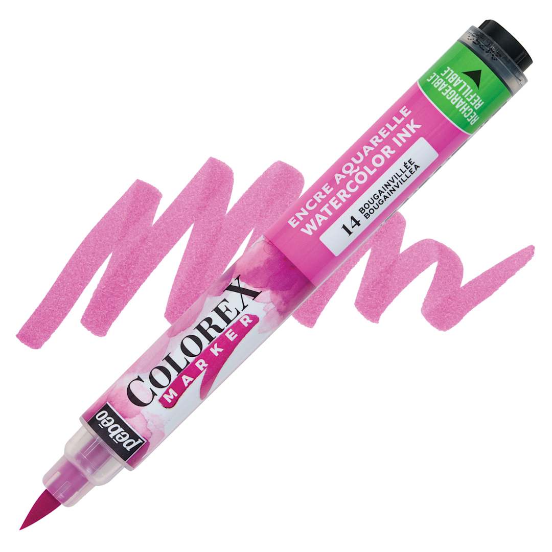 Open in modal - Pebeo Colorex Refillable Marker - Bougainvillea marker and swatch