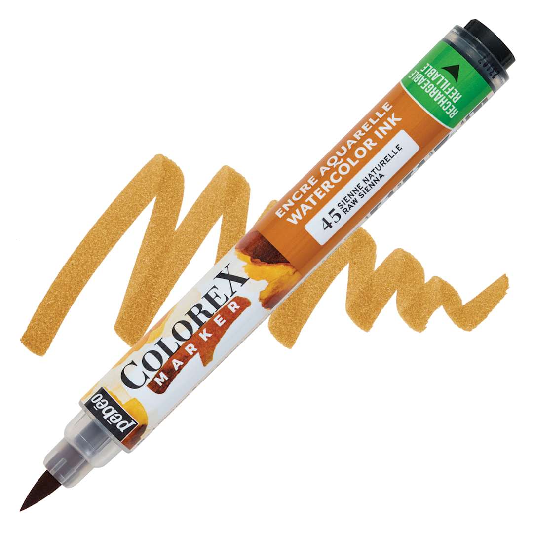 Open in modal - Pebeo Colorex Refillable Marker - Raw Sienna marker and swatch