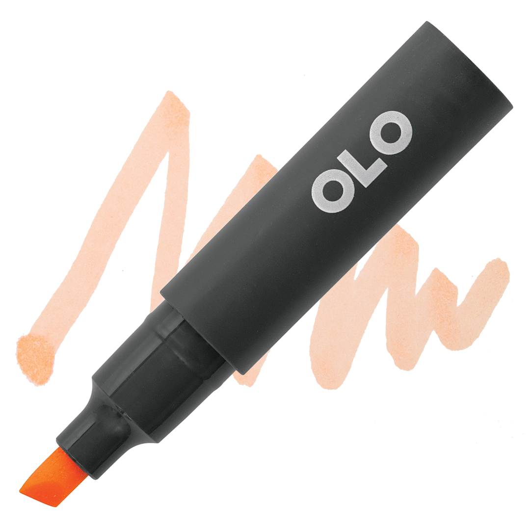 Open in modal - Olo Chisel-Tip Half Marker - O2.2 Cantaloupe marker and swatch