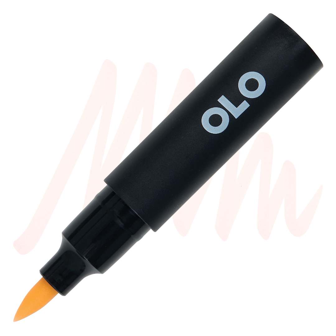 Open in modal - Olo Brush-Tip Half Marker - R0.1 White Peach marker and swatch