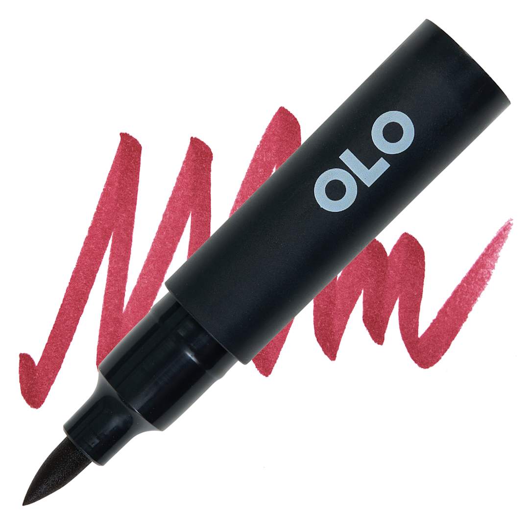 Open in modal - Olo Brush-Tip Half Marker -  R1.7 Carmine marker and swatch