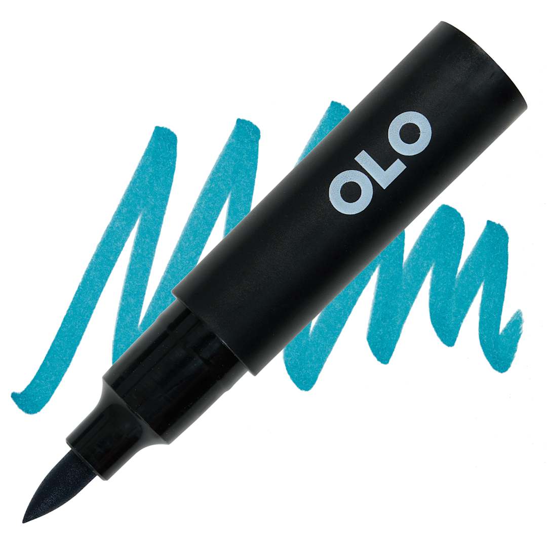 Open in modal - Olo Brush-Tip Half Marker - BG0.7 Blue Iguana marker and swatch