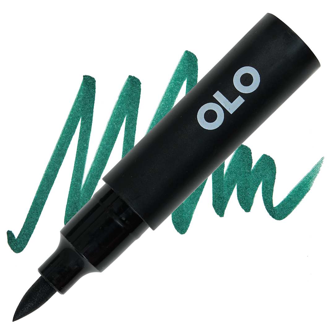 Open in modal - Olo Brush-Tip Half Marker - G1.8 Mallard marker and swatch
