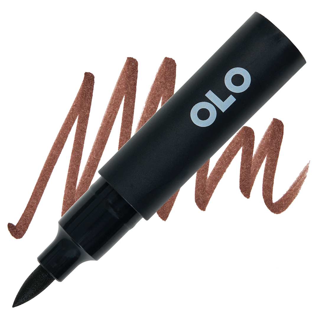 Open in modal - Olo Brush-Tip Half Marker -  OR3.8 Coffee marker and swatch