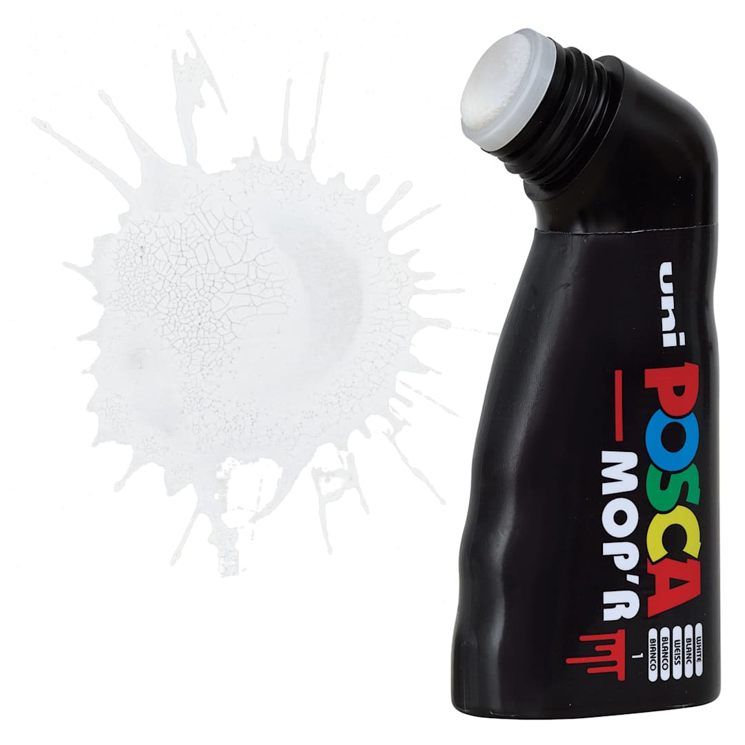 Open in modal - Posca Mop'r Paint Marker - White, marker with swatch