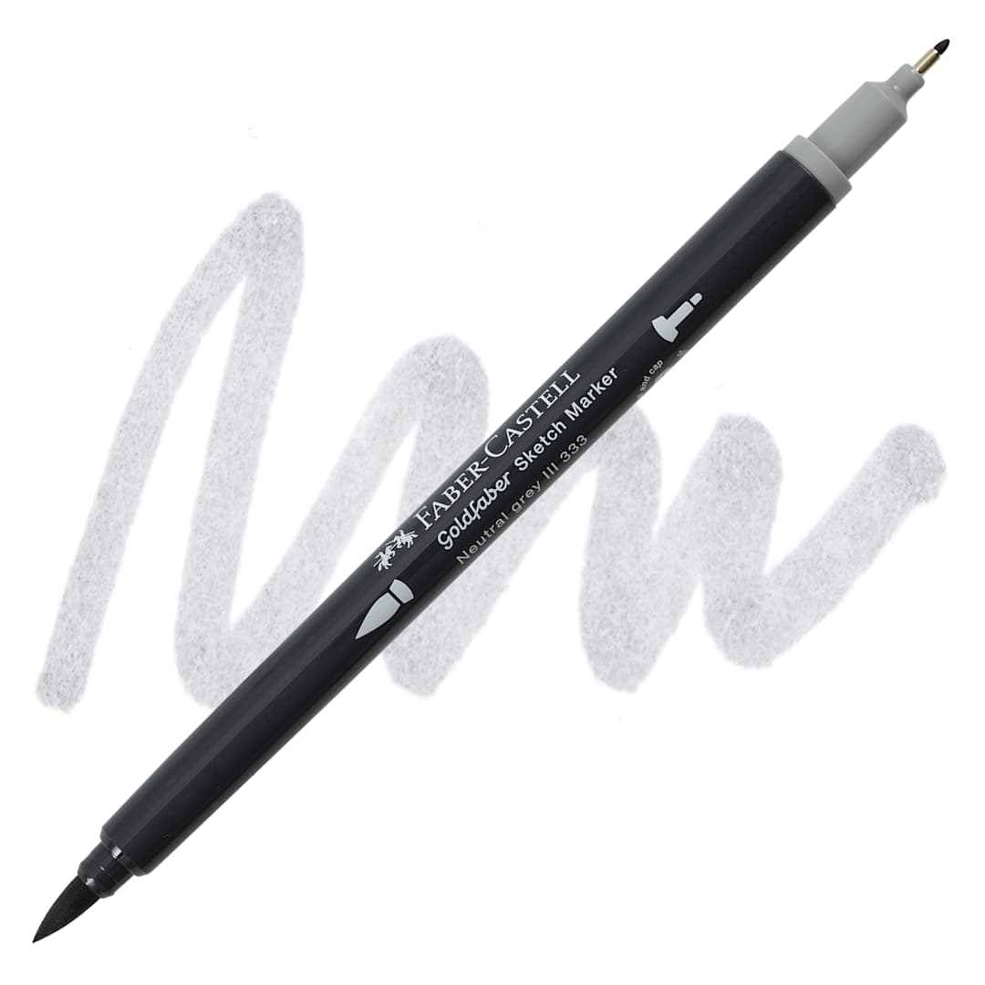 Open in modal - Faber-Castell Goldfaber Sketch Dual-Tip Marker - 333 Neutral Grey III, swatch and marker