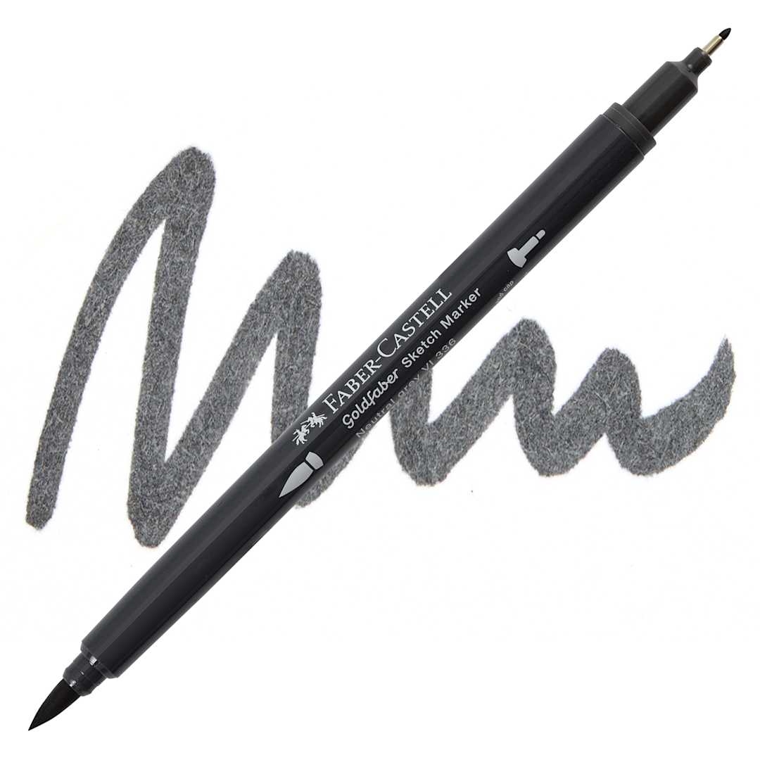 Open in modal - Faber-Castell Goldfaber Sketch Dual-Tip Marker - 336 Neutral Grey VI, swatch and marker