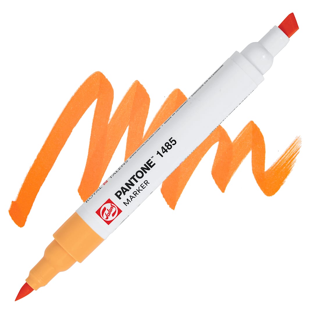 Open in modal - Pantone Dual Tip Marker - 1485, swatch and marker