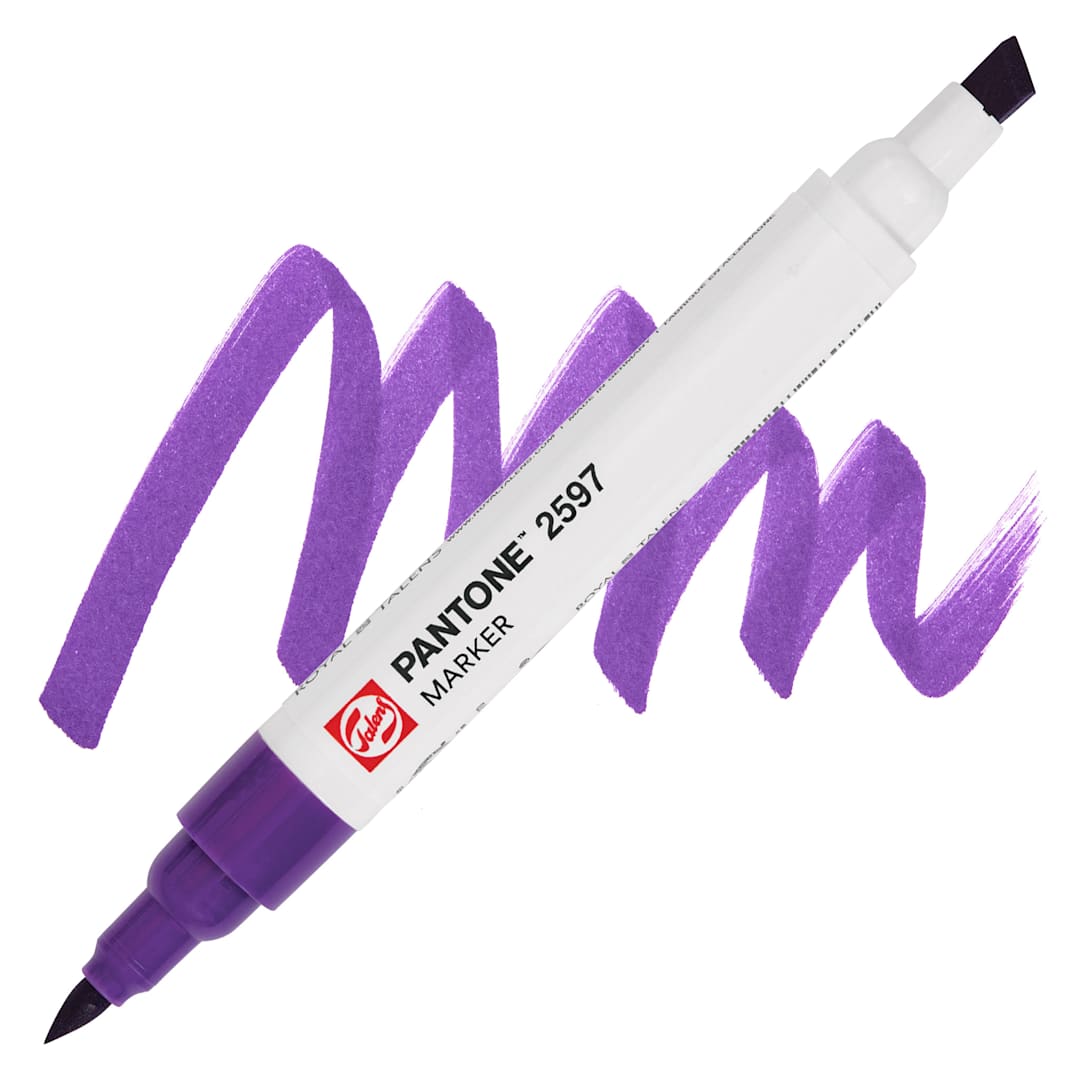 Open in modal - Pantone Dual Tip Marker - 2597, swatch and marker