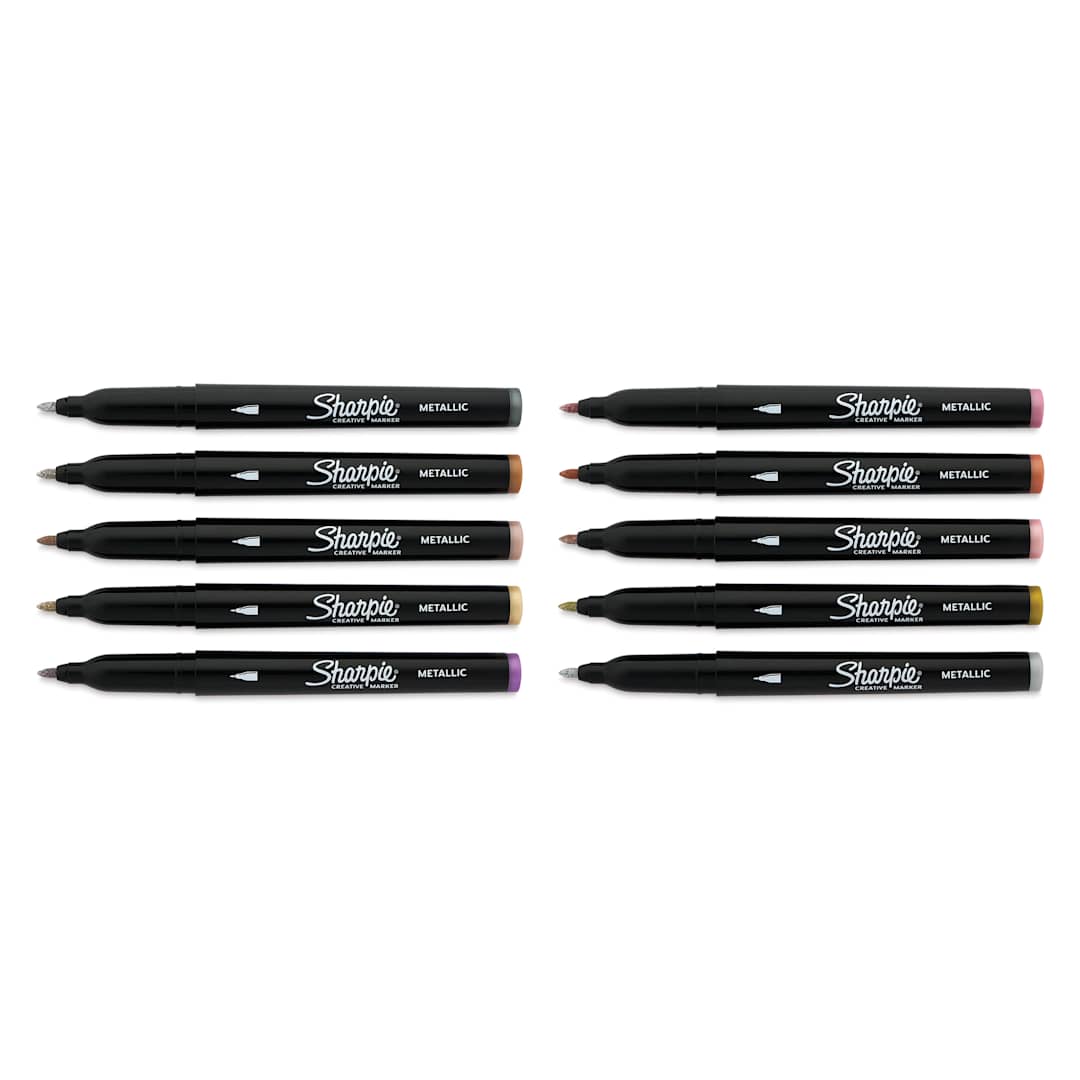 Open in modal - Sharpie Creative Acrylic Markers - Set of 10, Metallic Colors, Fine Tip