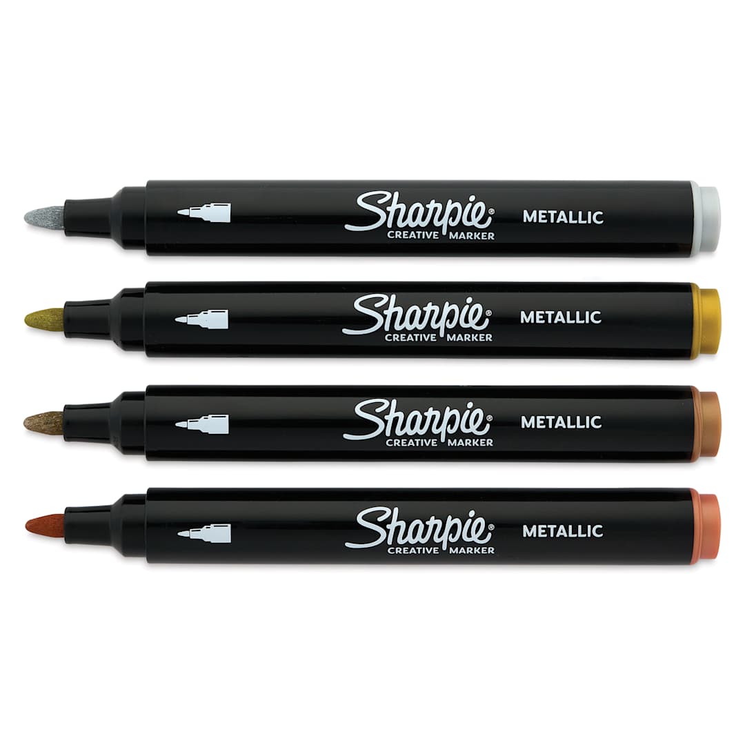 Open in modal - Sharpie Creative Acrylic Markers - Set of 4, Metallic Colors, Bullet Tip