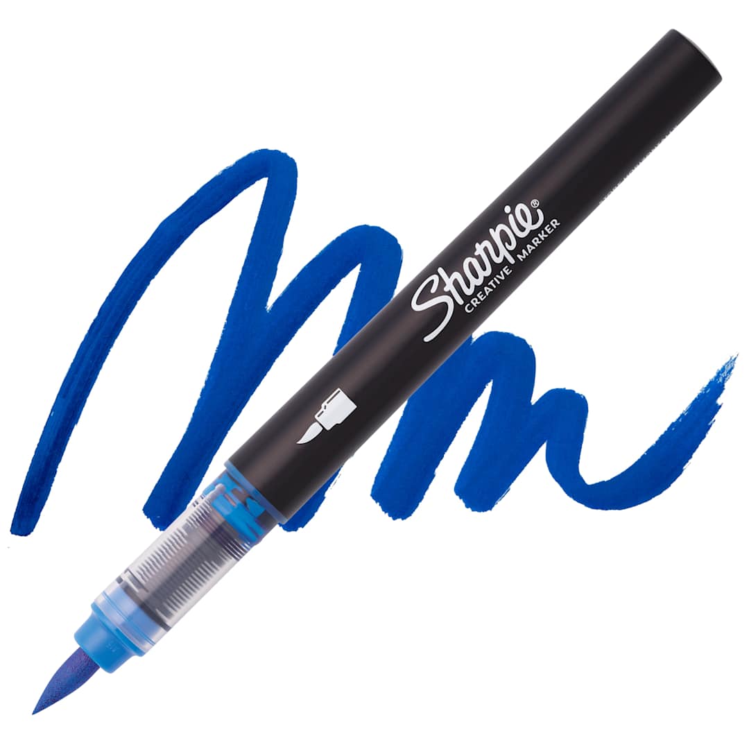 Open in modal - Sharpie Creative Acrylic Marker - Blue, Brush Tip - Marker and Swatch