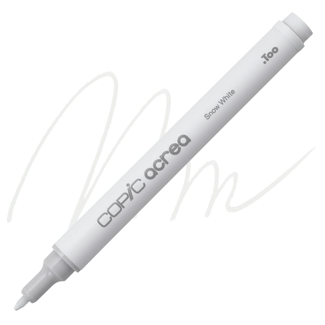 Open in modal - Copic Acrea Paint Marker - Snow White 001, marker and swatch