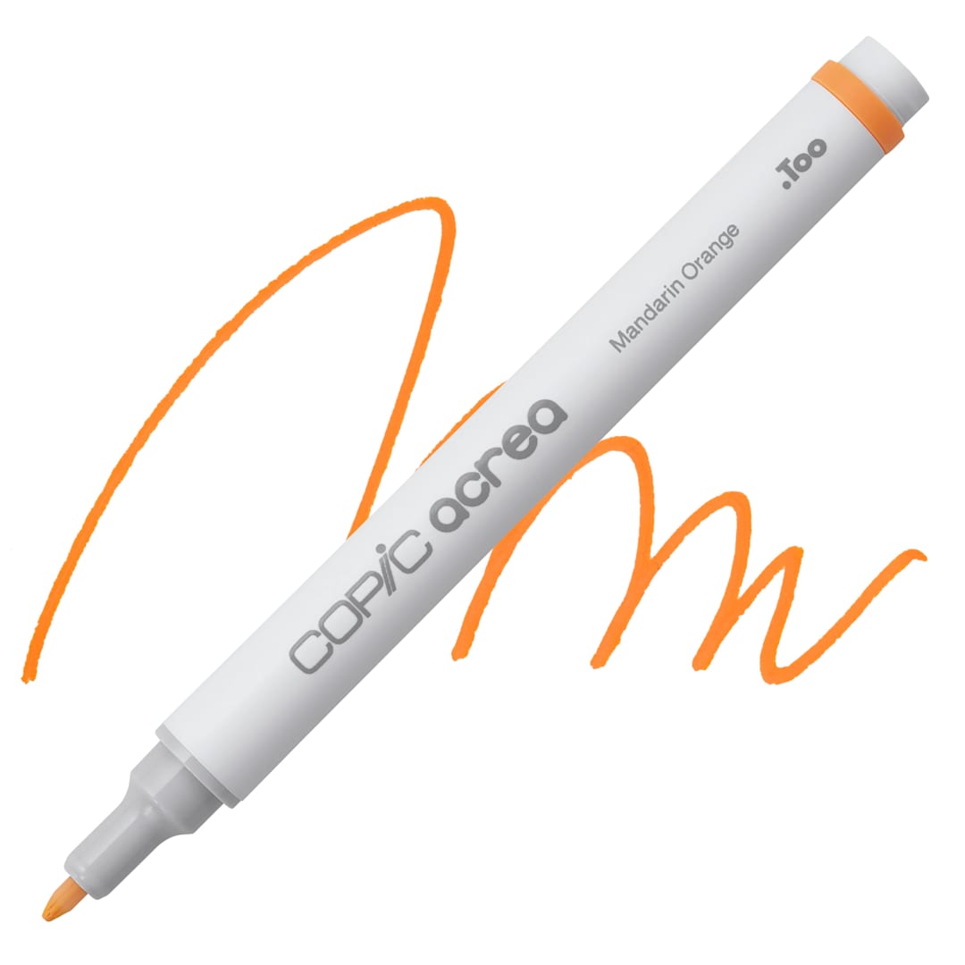 Open in modal - Copic Acrea Paint Marker - Mandarin Orange 009, marker and swatch