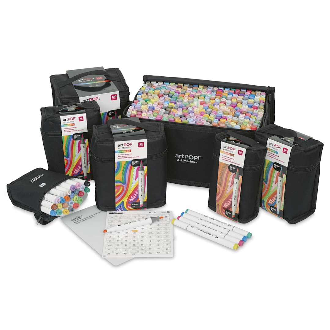 Open in modal - artPOP! Chisel and Brush Dual Tip Alcohol Art Marker Sets