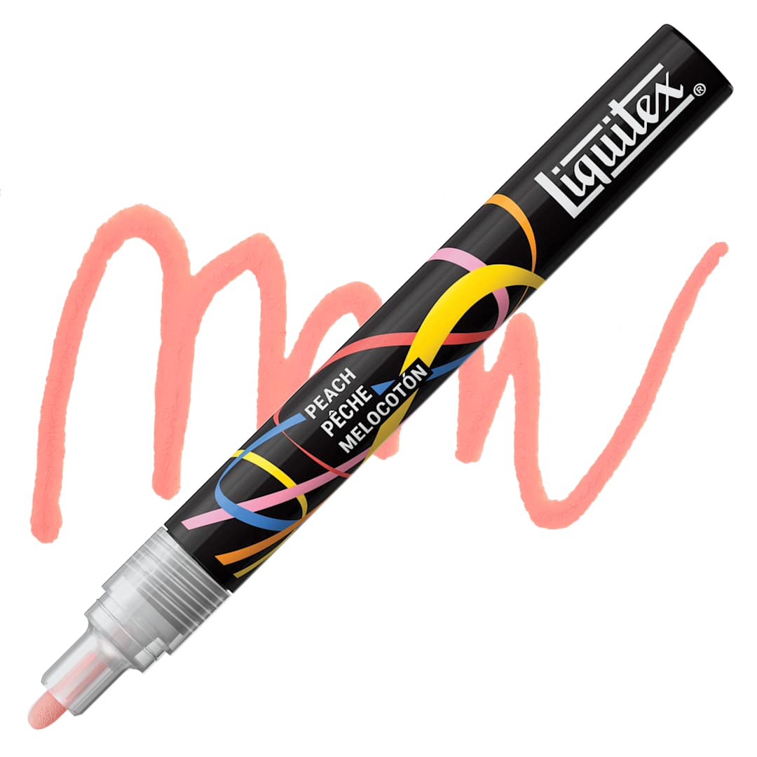 Open in modal - Liquitex Marker - Peach, Bullet Tip, 2 mm marker with swatch