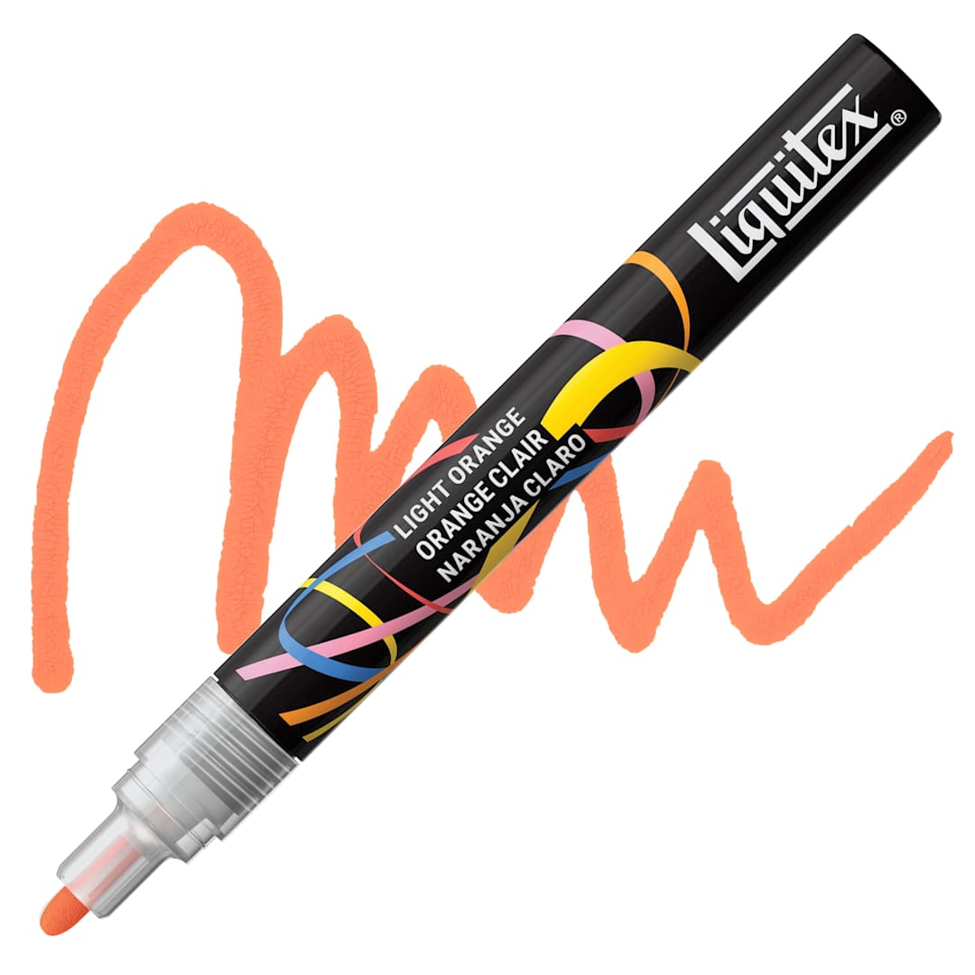 Open in modal - Liquitex Marker - Light Orange, Bullet Tip, 2 mm marker with swatch