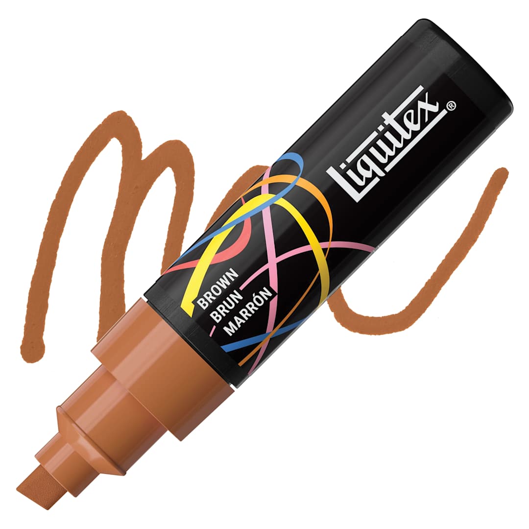 Open in modal - Liquitex Marker - Brown, Chisel Tip, 8 mm marker with swatch