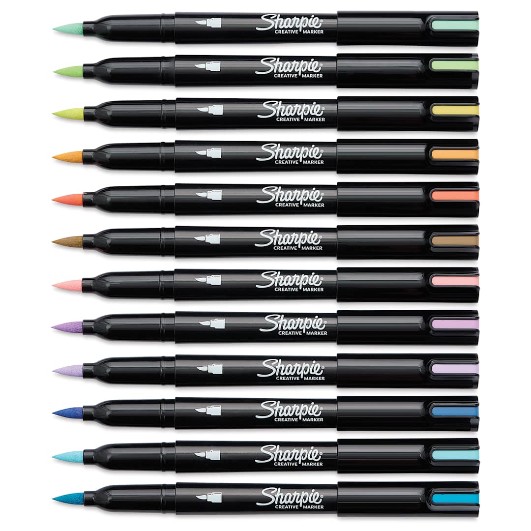 Open in modal - Sharpie Creative Acrylic Markers - Set of 12, Earth Tones, Brush Tip