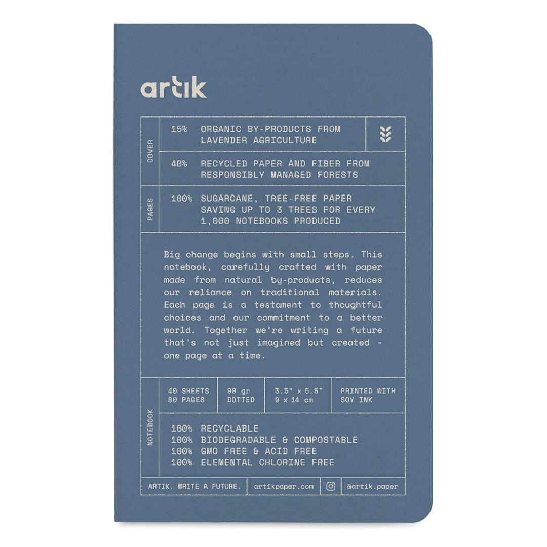 Open in modal - Artik Singer Sewn Notebook - Lavender, 3-1/2" x 5-1/2", Dot Grid, Pkg of 3, front cover