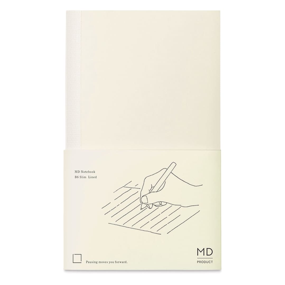 Open in modal - Midori MD Notebooks - B6 Slim, Lined, White, front cover