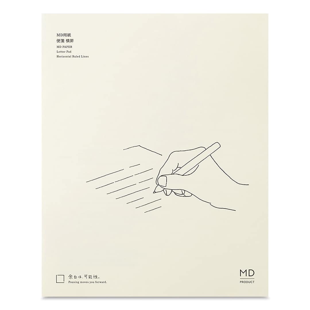 Open in modal - Midori MD Letter Pad - A5, Ruled, White, 50 Sheets, front cover