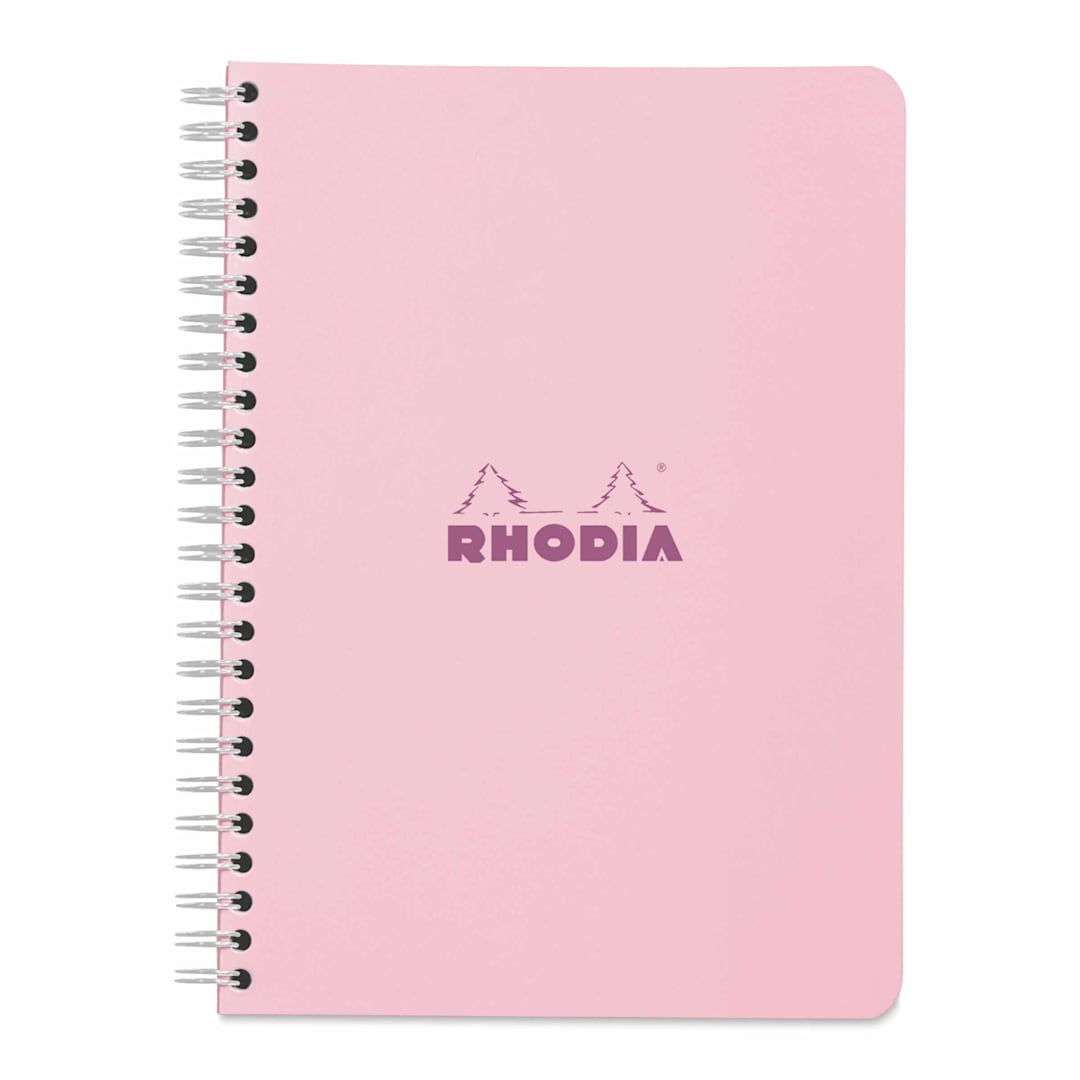 Open in modal - Rhodia Wirebound Notebook - 6" x 8-1/4", Rose, Graph