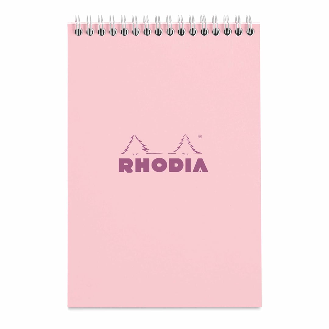 Open in modal - Rhodia Top Wirebound Pad - 6" x 8-1/4", Rose, Graph
