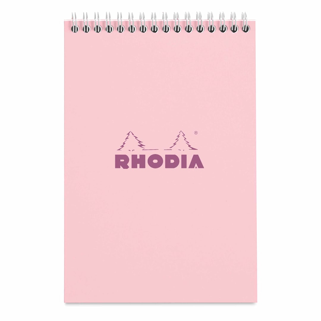 Open in modal - Rhodia Top Wirebound Pad - 6" x 8-1/4", Rose, Ruled