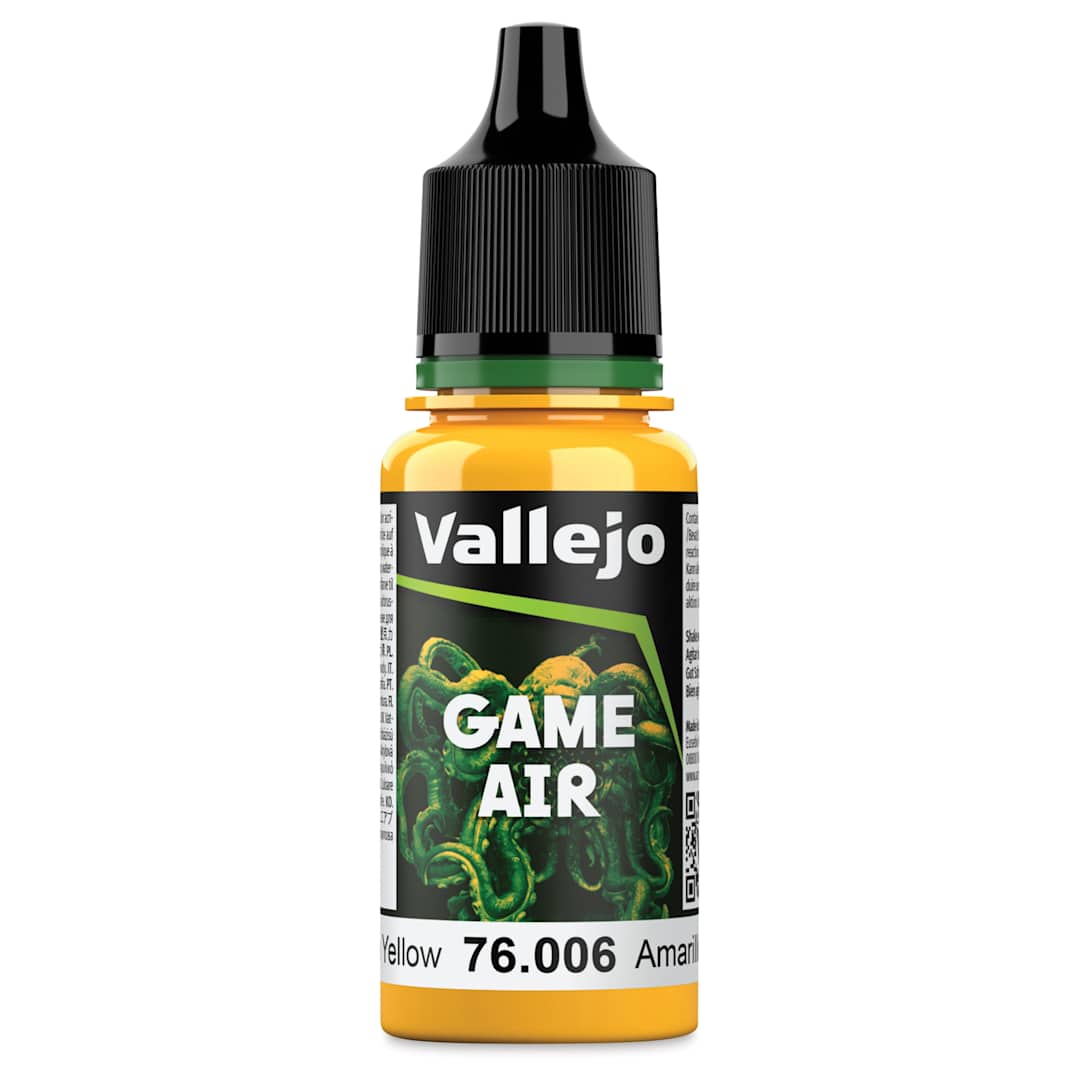 Open in modal - Vallejo Game Air Acrylic Airbrush Paint - Sun Yellow, 18 ml Bottle