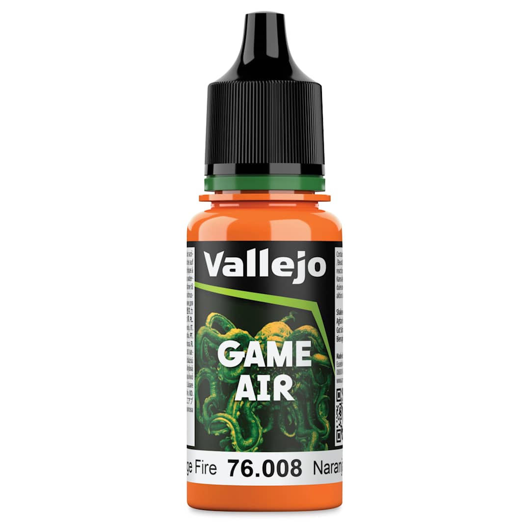 Open in modal - Vallejo Game Air Acrylic Airbrush Paint - Orange Fire, 18 ml Bottle