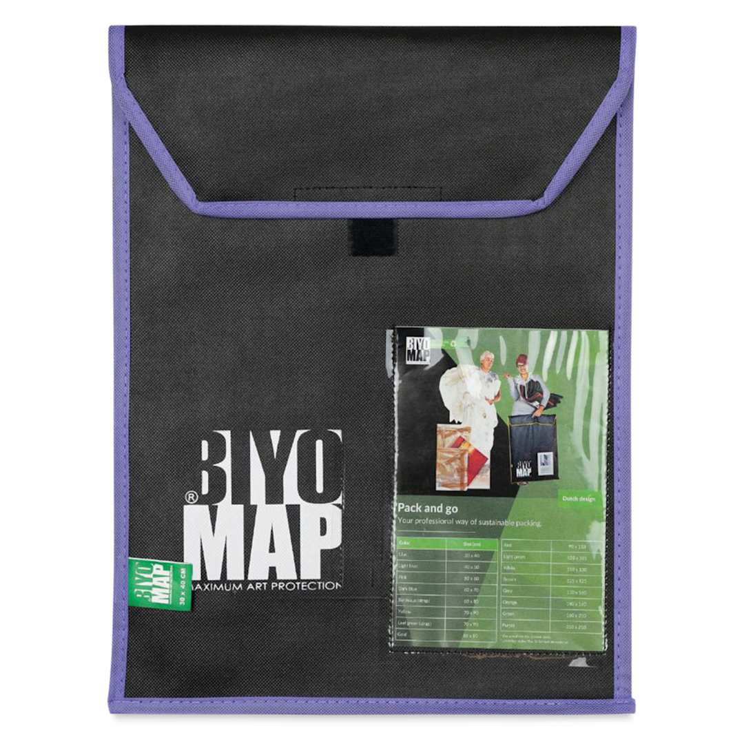 Open in modal - Biyomap Reusable Art Storage Bag - 11.8" x 15.7", Lilac Border