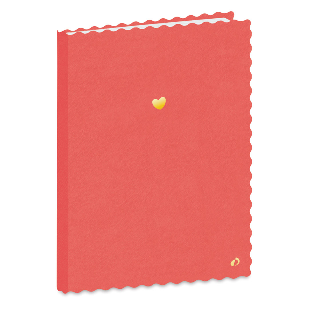 Open in modal - Quo Vadis Scalloped-Edge Notebook - 6" x 8-1/2", Pink Heart