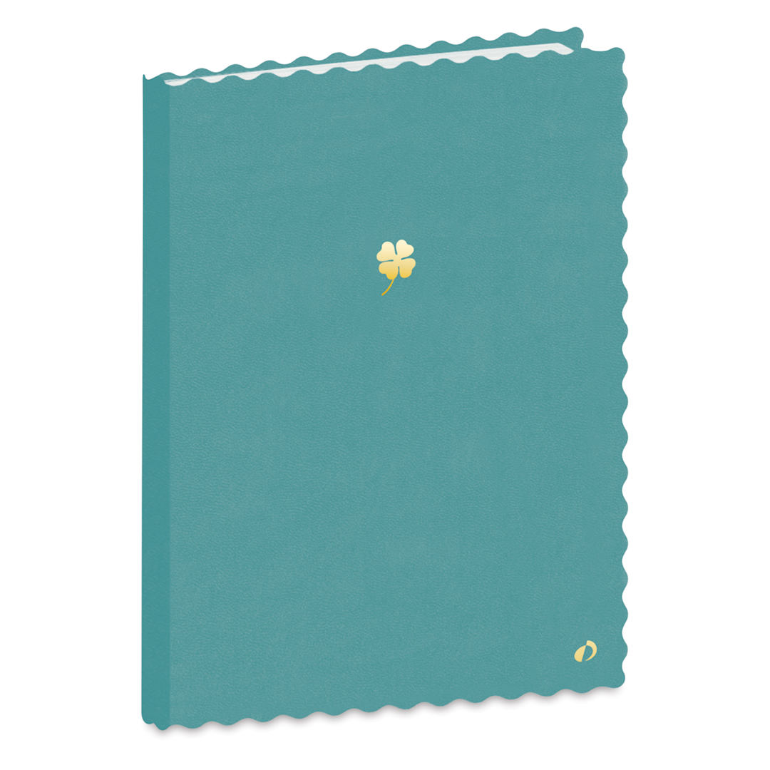 Open in modal - Quo Vadis Scalloped-Edge Notebook - 6" x 8-1/2", Green Clover