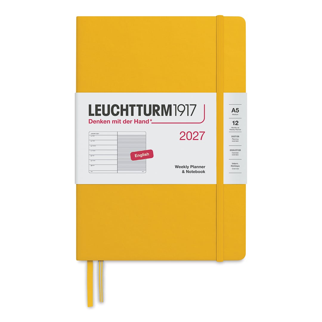 Open in modal - Leuchtturm1917 Weekly Planner & Notebook 2027 - 5-3/4" x 8-1/4", Sunflower