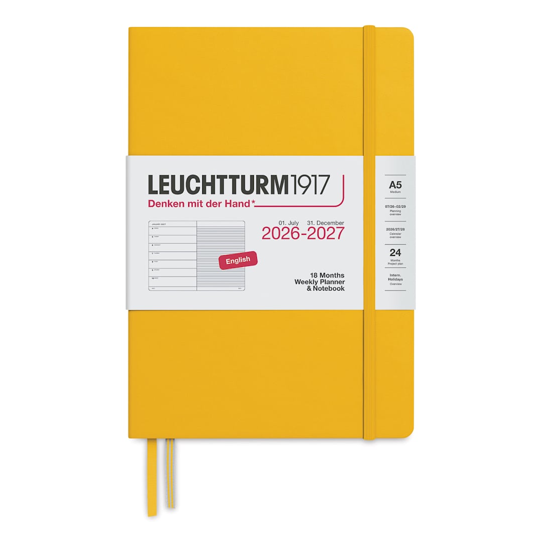 Open in modal - Leuchtturm1917 18-Month Weekly Planner & Notebook 2027 - 5-3/4" x 8-1/4", Sunflower