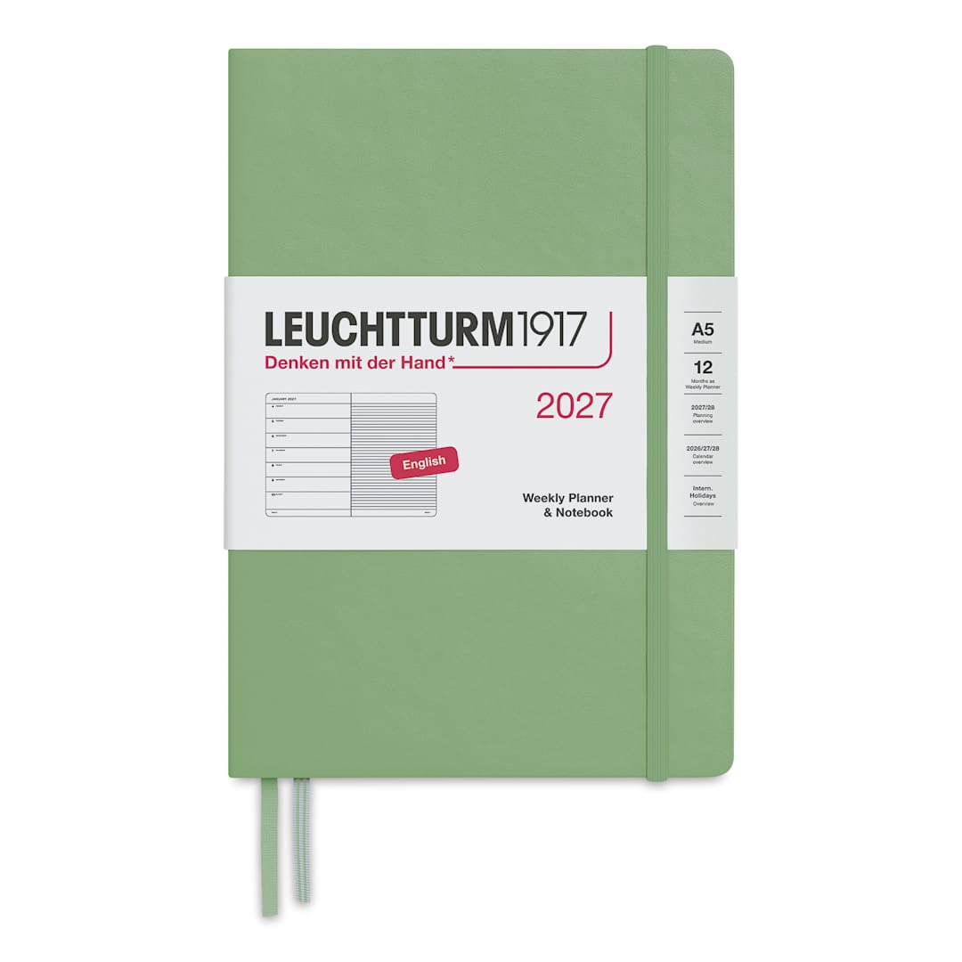 Open in modal - Leuchtturm1917 Weekly Planner & Notebook 2027 - 5-3/4" x 8-1/4", Sage