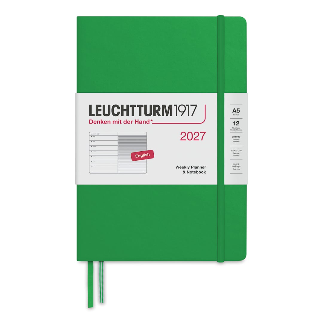 Open in modal - Leuchtturm1917 Weekly Planner & Notebook 2027 - 5-3/4" x 8-1/4", Leaf